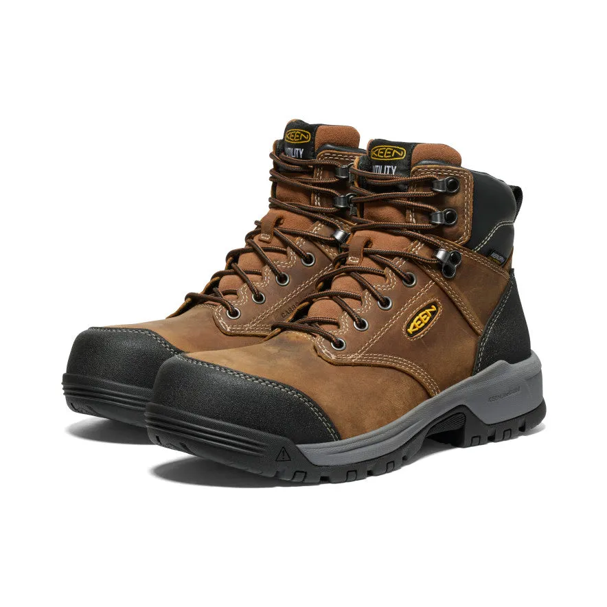 Durable Stitching Lift Up Men's Evanston 6" Waterproof Boot (Carbon Toe)  |  Bison/Black