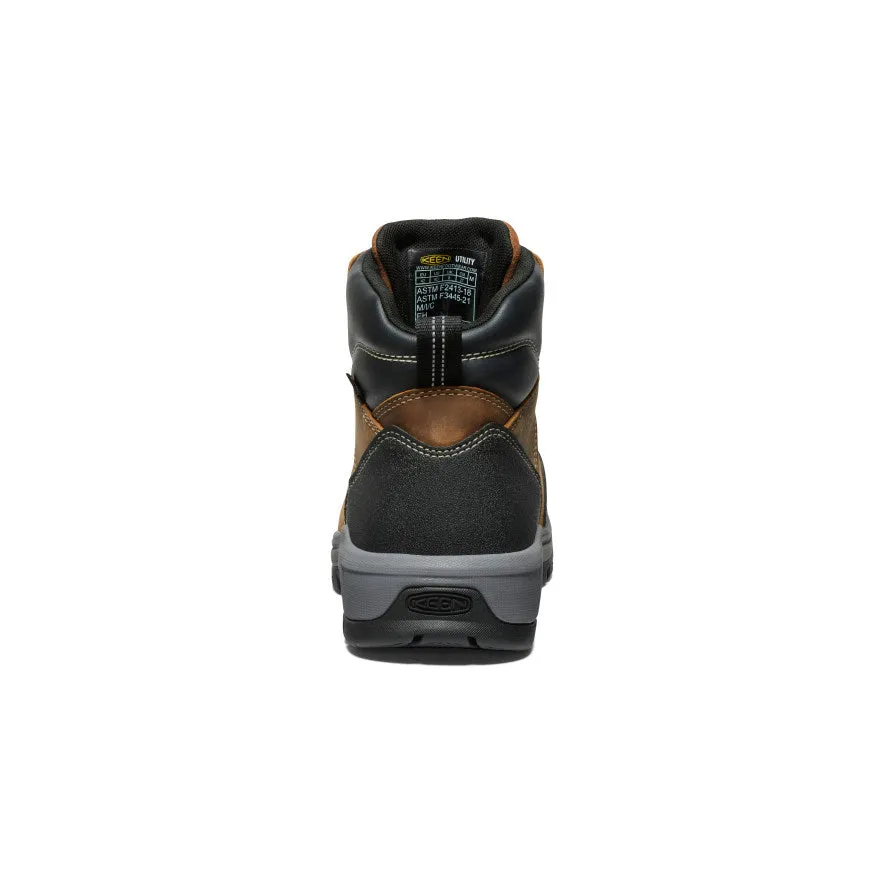 Walk Easy Seamless Comfort Backcountry Camper Men's Evanston 6" Waterproof Boot (Carbon Toe)  |  Bison/Black