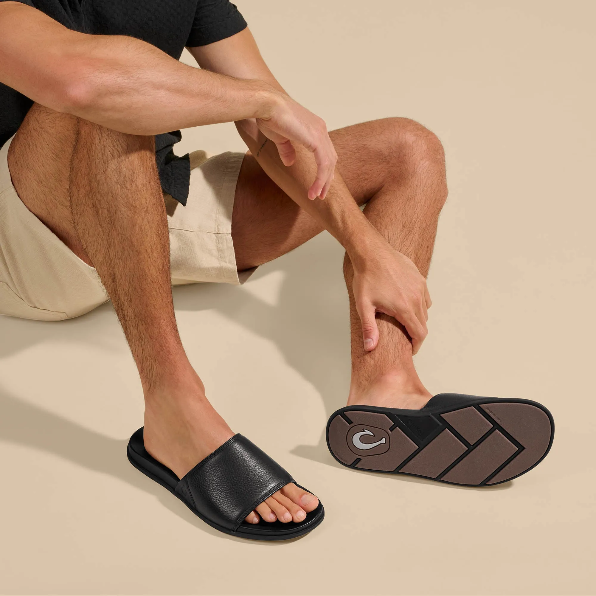 ????lali Slide - Black / Black Chic Mode Flexible Beach Shoes