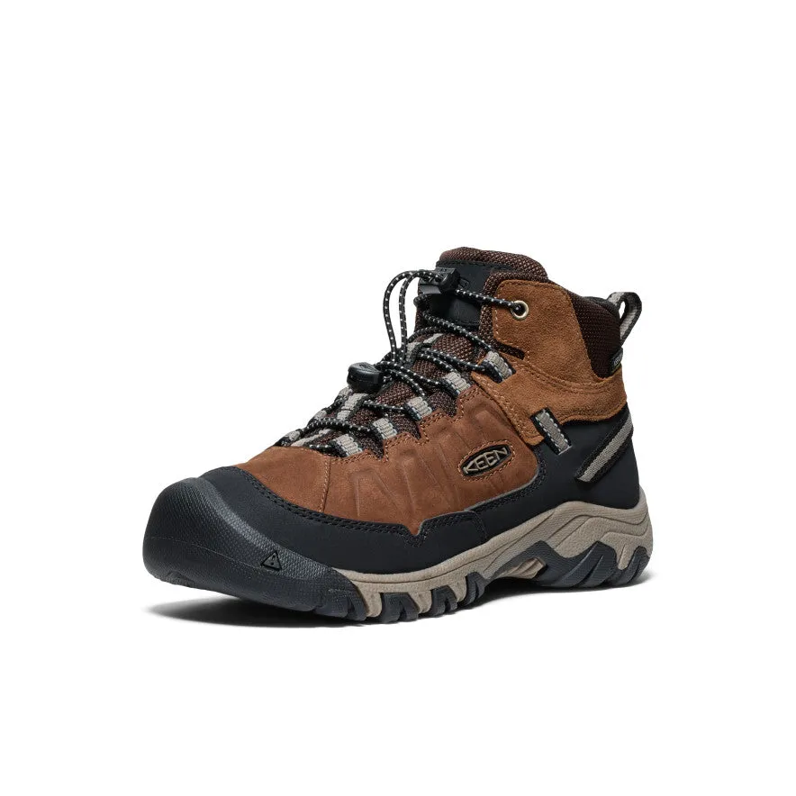 Long Hike Shock Absorbing Weather Resistant User Big Kids' Targhee IV Waterproof Hiking Boot  |  Bison/Brindle