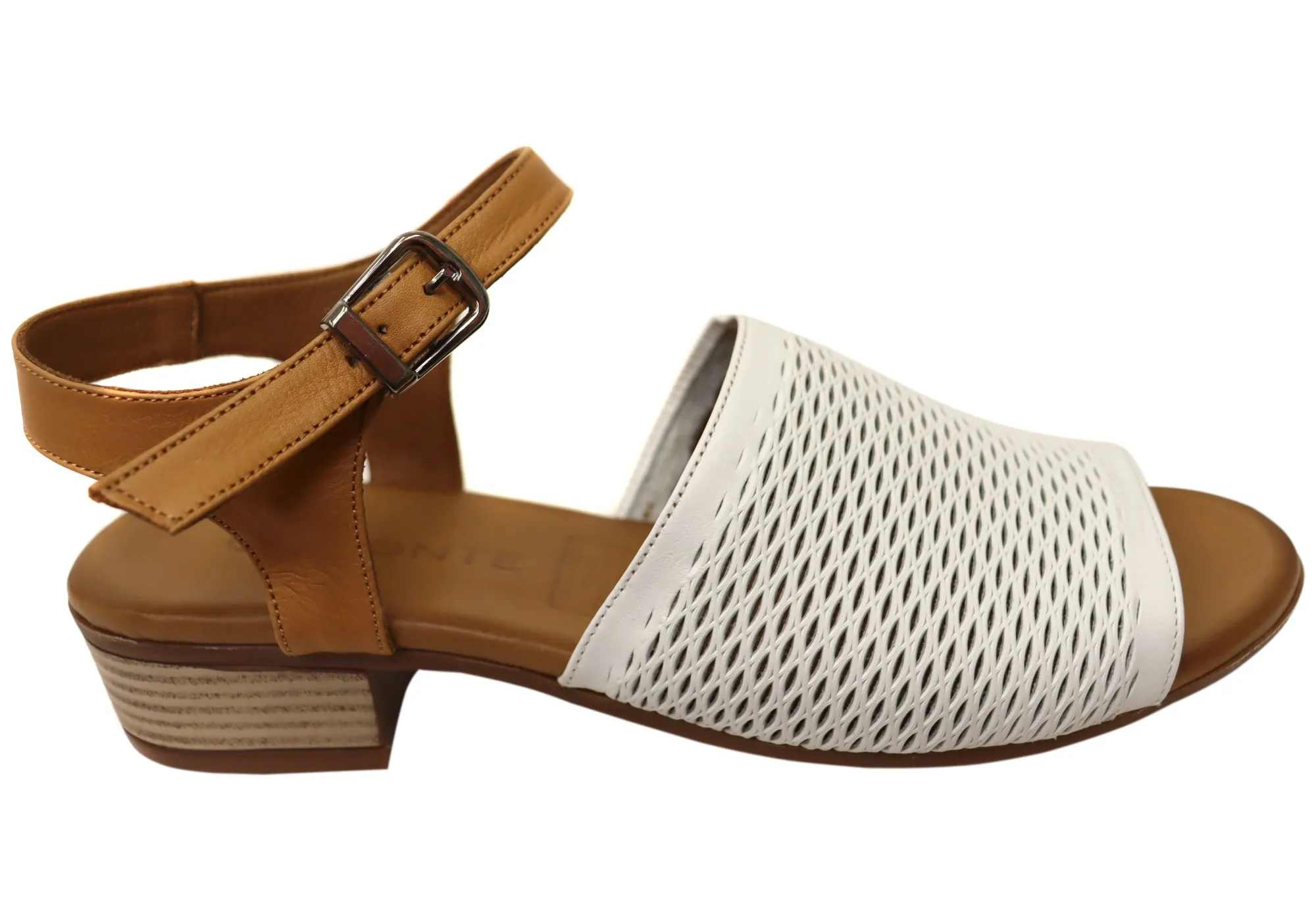 Leisure Design Orizonte Pinor Womens European Comfortable Low Heel Leather Sandals
