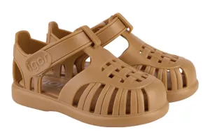 Igor Girl's and Boy's S10271 Tobby Solid Sandals - Mostaza Velcro straps Soft Sole