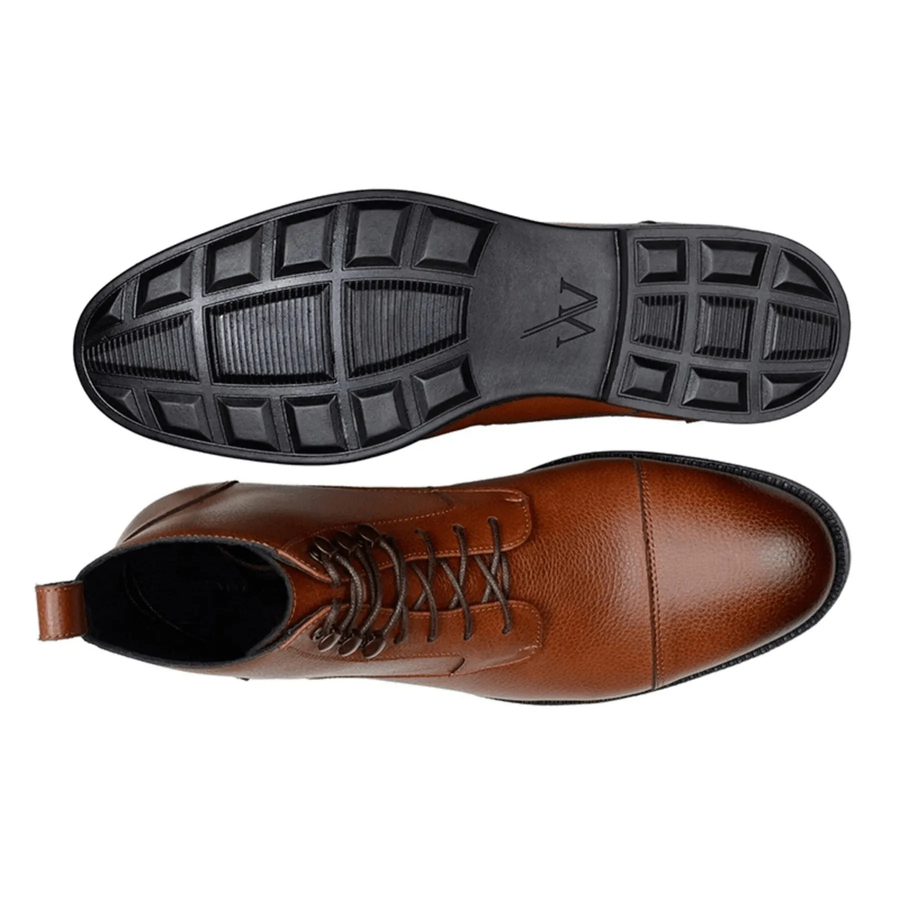 'Vellerti' classic vegan leather lace-up boot by Vincente Verde -  brown Timeless Fit