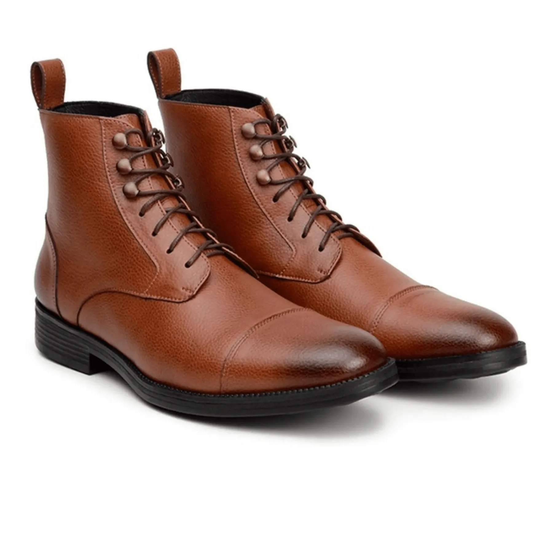 Heart Glow 'Vellerti' classic vegan leather lace-up boot by Vincente Verde -  brown