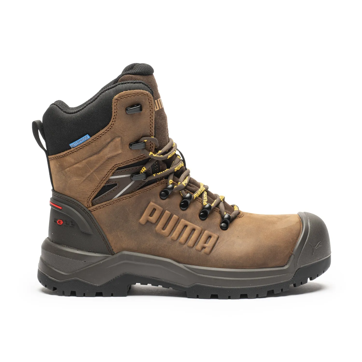 Iron Brown Men's 8" Composite Toe Work Boots 632723 Stable base Block Heel