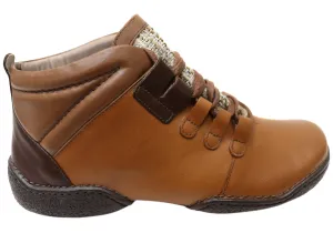 J Gean Amber Womens Comfortable Leather Ankle Boots Made In Brazil Mid Top