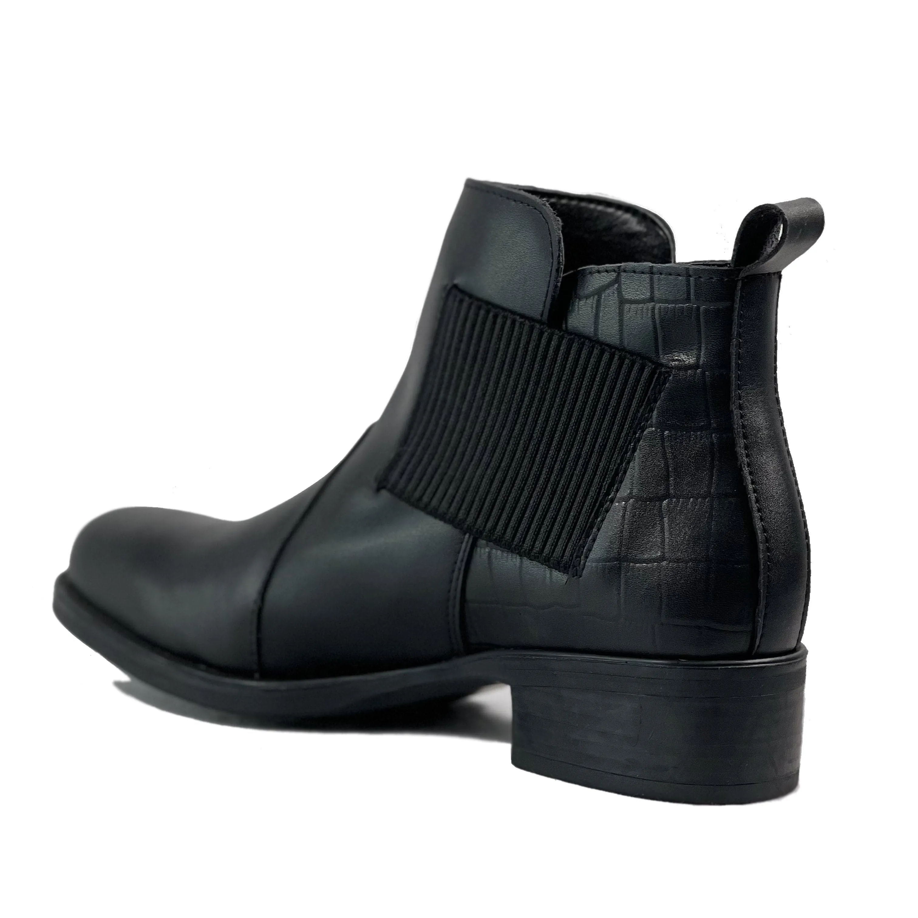 Thermal Core Rural Traveler 'Sophie' vegan-leather Chelsea bootie by Zette Shoes - black