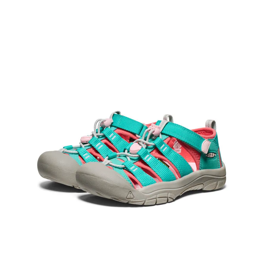 Bronze Pop Stylish Flats Big Kids' Newport H2  |  Bright Aqua/Giggle Pink