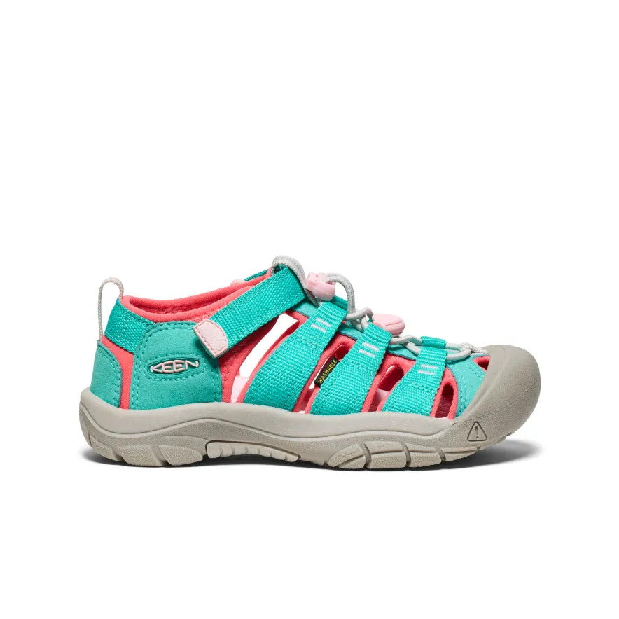 Poolside Look Bare Foot Big Kids' Newport H2  |  Bright Aqua/Giggle Pink