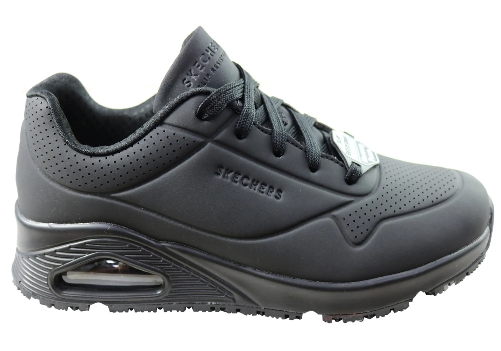 Skechers Womens Relaxed Fit Uno Slip Resistant Comfortable Work Shoes Top Rated Stretchable