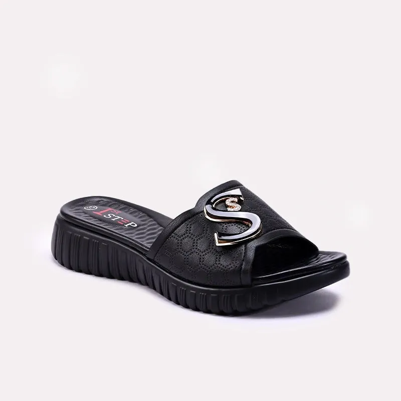Air Walk Effortless Slip Womens Black Casual Slippers 0413379