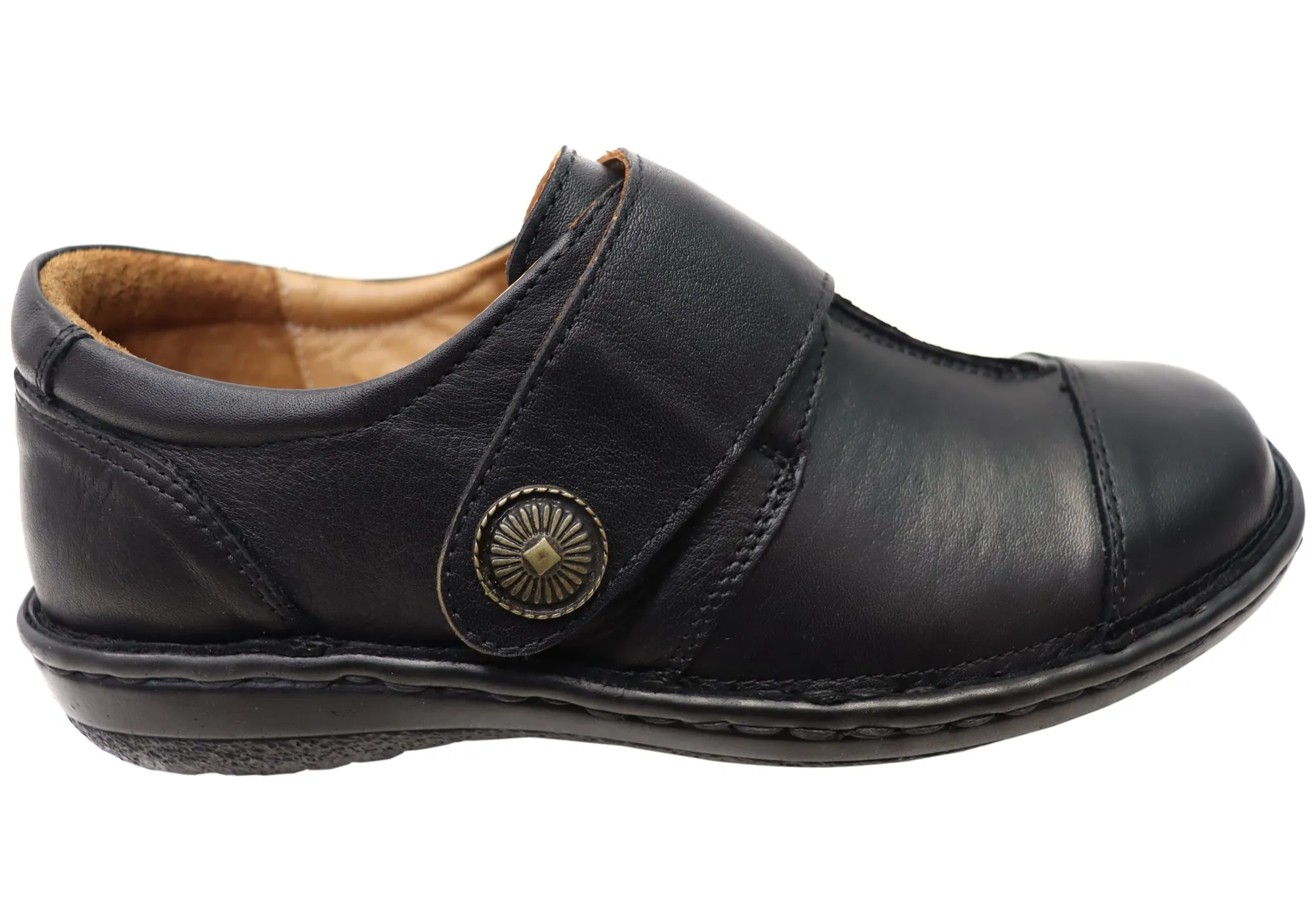 Queen Touch Planet Shoes Bower Womens Comfortable Adjustable Strap Leather Shoes