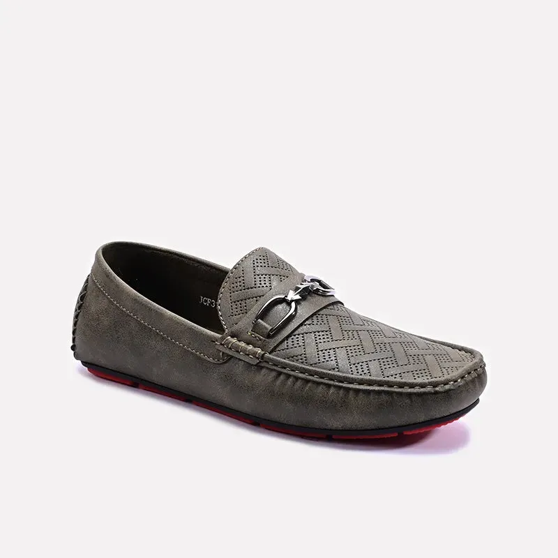 Supportive Design Green Perforated Horsebit Loafers 0130941