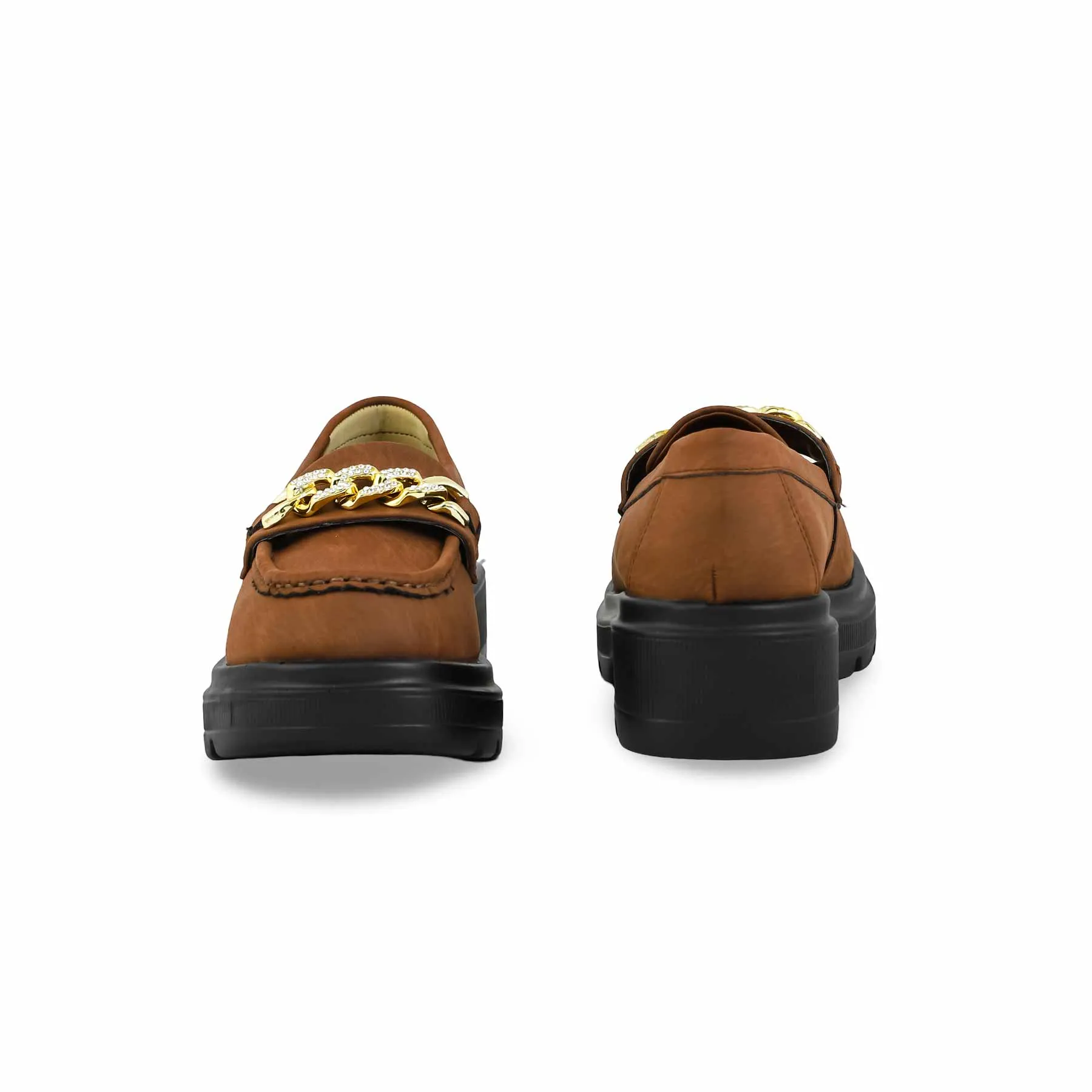 Brown Stylish Moccasin WN4362 Knit Design Simple Flow