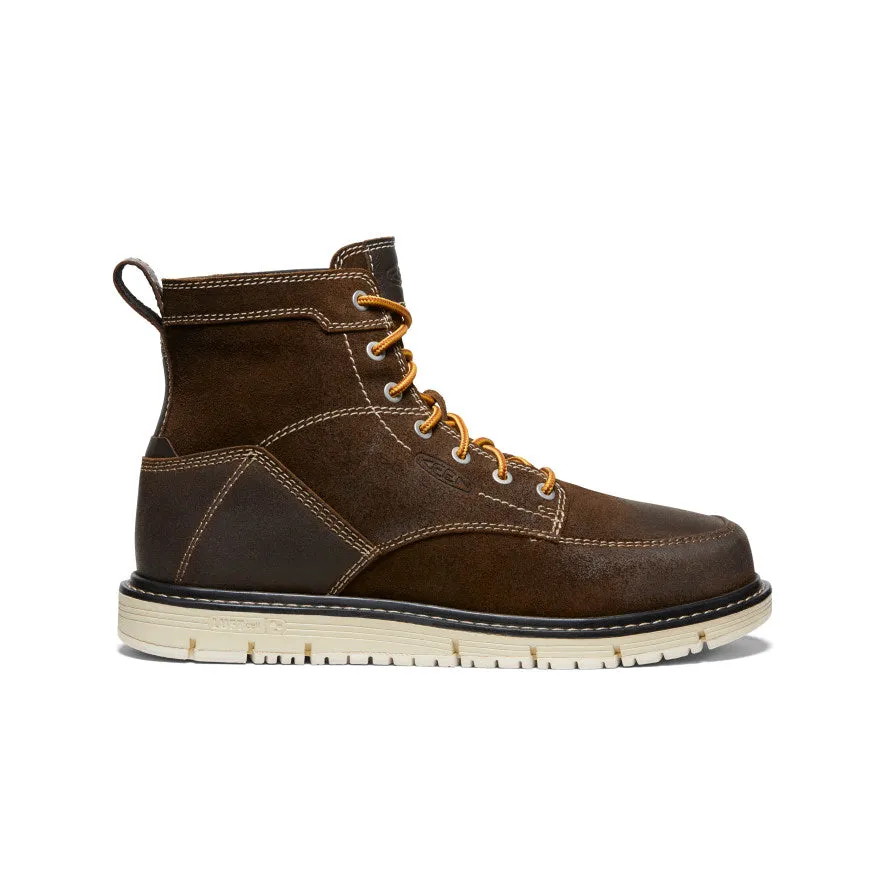 High Traction Trail Runner Eco Material Cold Climate Men's San Jose 6" Boot (Soft Toe)  |  Coffee Bean/Star White