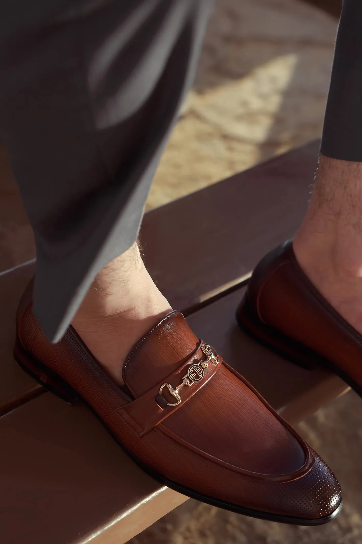 Coffee Men Formal Moccassins Meeting Attire