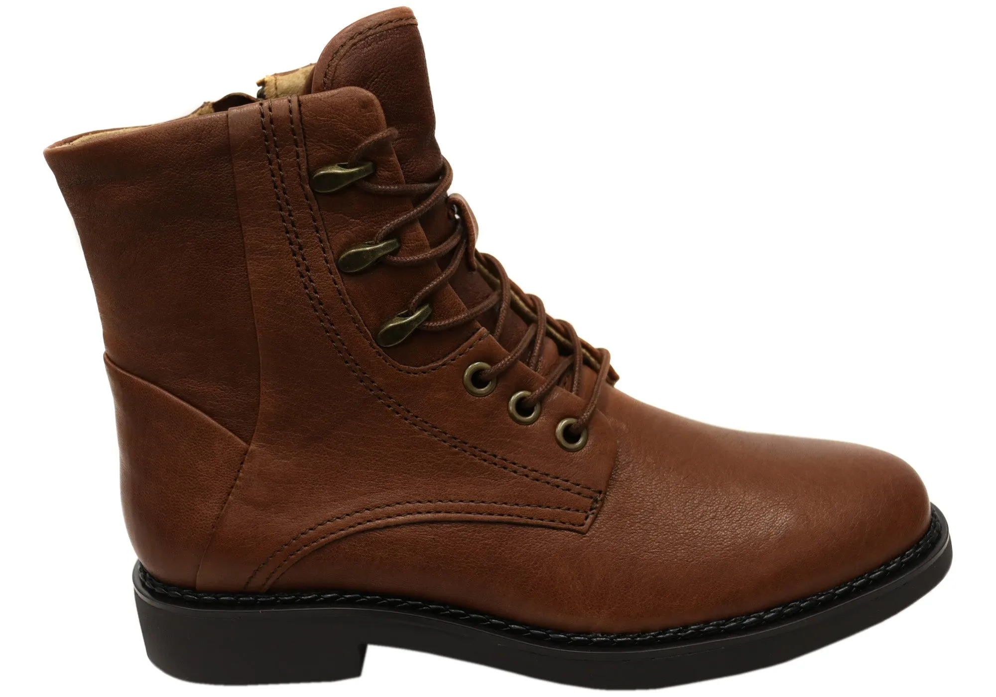 Comfortiva Elsberry Womens Comfortable Leather Ankle Boots Reliable Performance Seamless Comfort All Day Worker