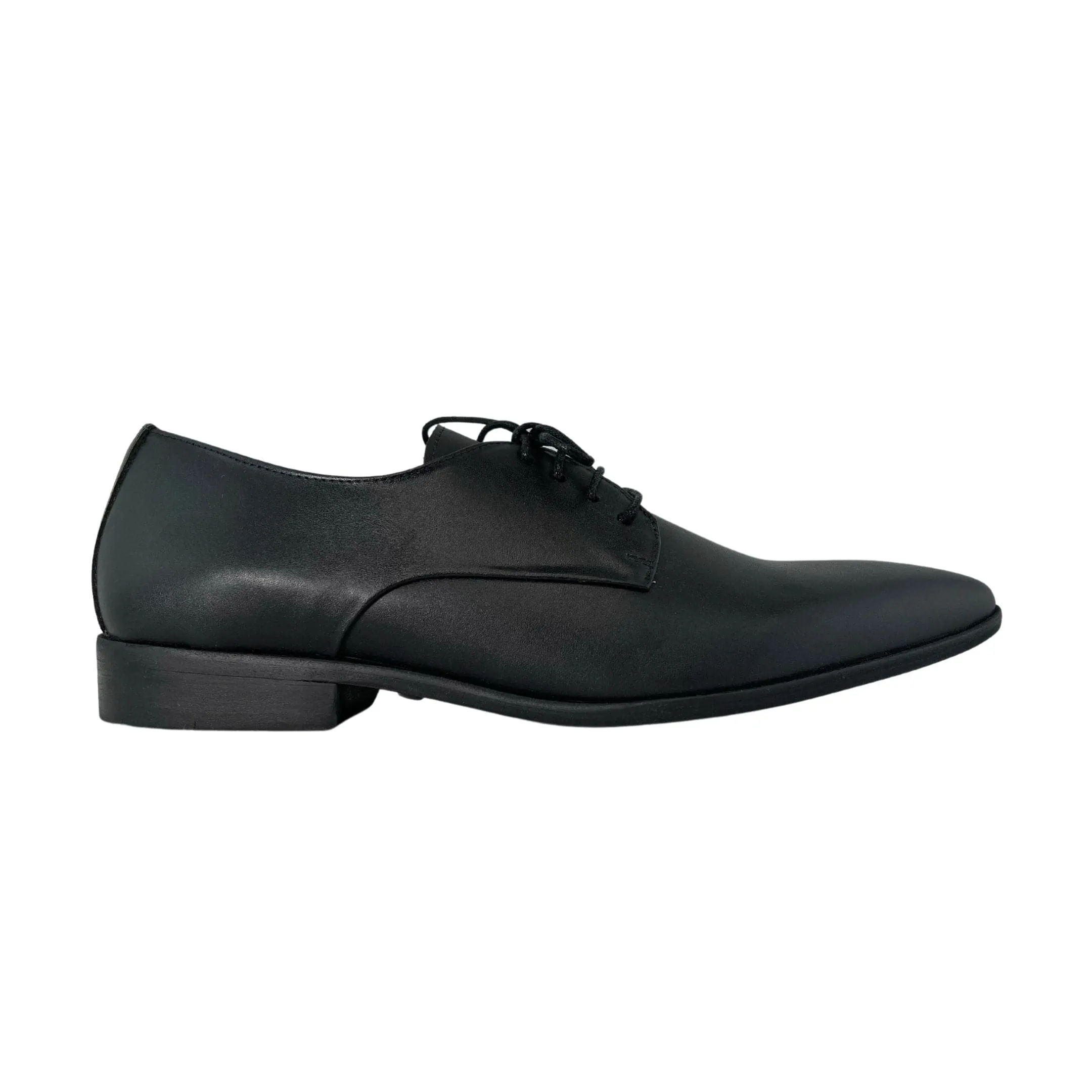 'Nero' Men's Vegan Derby Shoe by Zette Shoes - Matte Black Star Walk Eco Friendly Office Workers