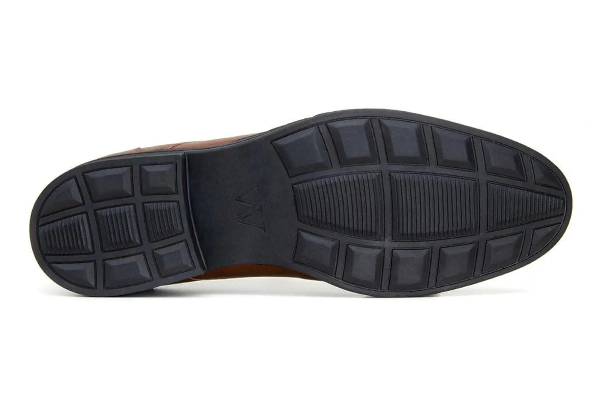 Dock Easy 'Roma' classic vegan leather derby by Vincente Verde -  cognac