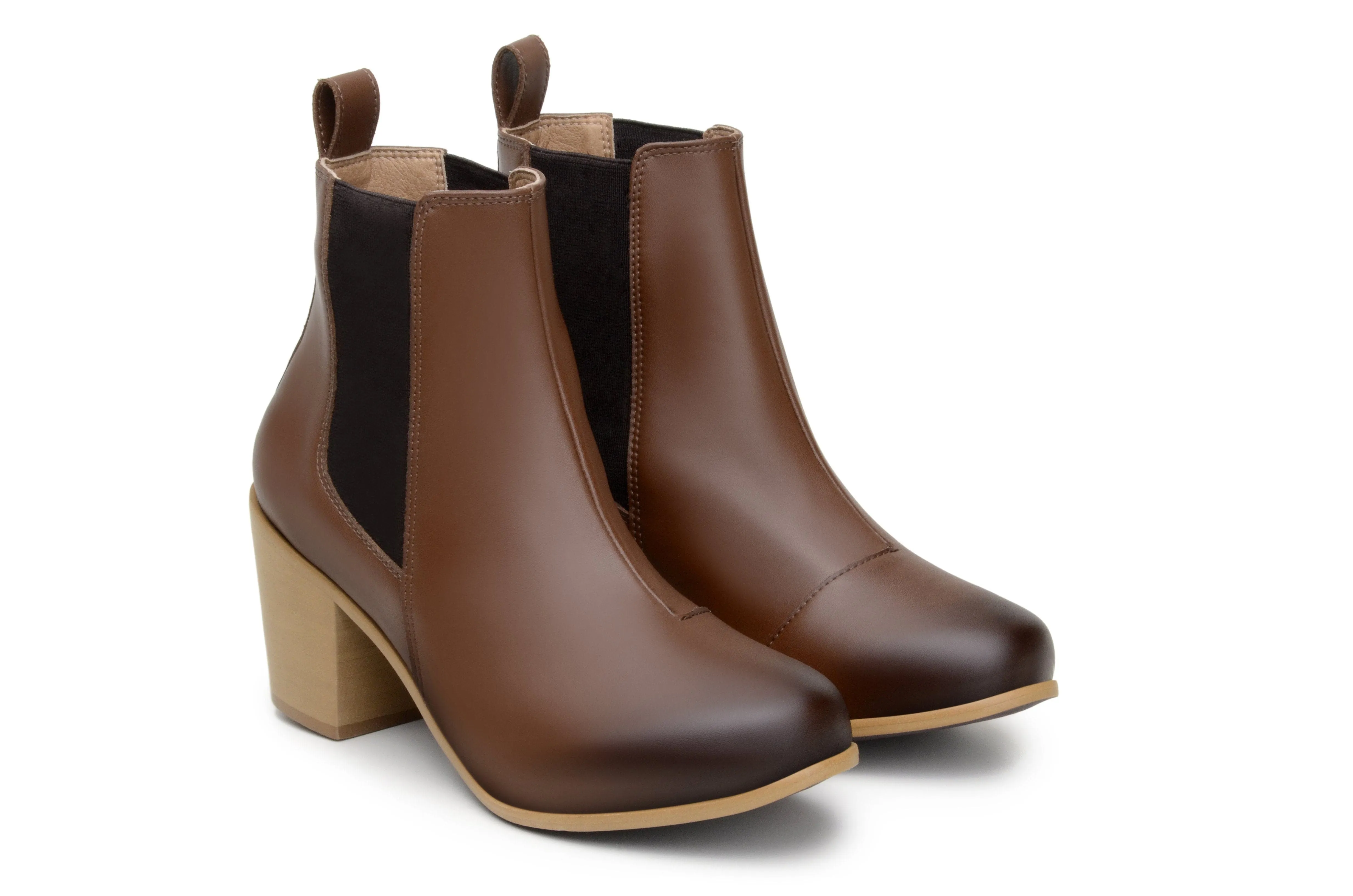 Mountain Side 'Sinead' vegan leather chelsea boot by Zette Shoes - cognac