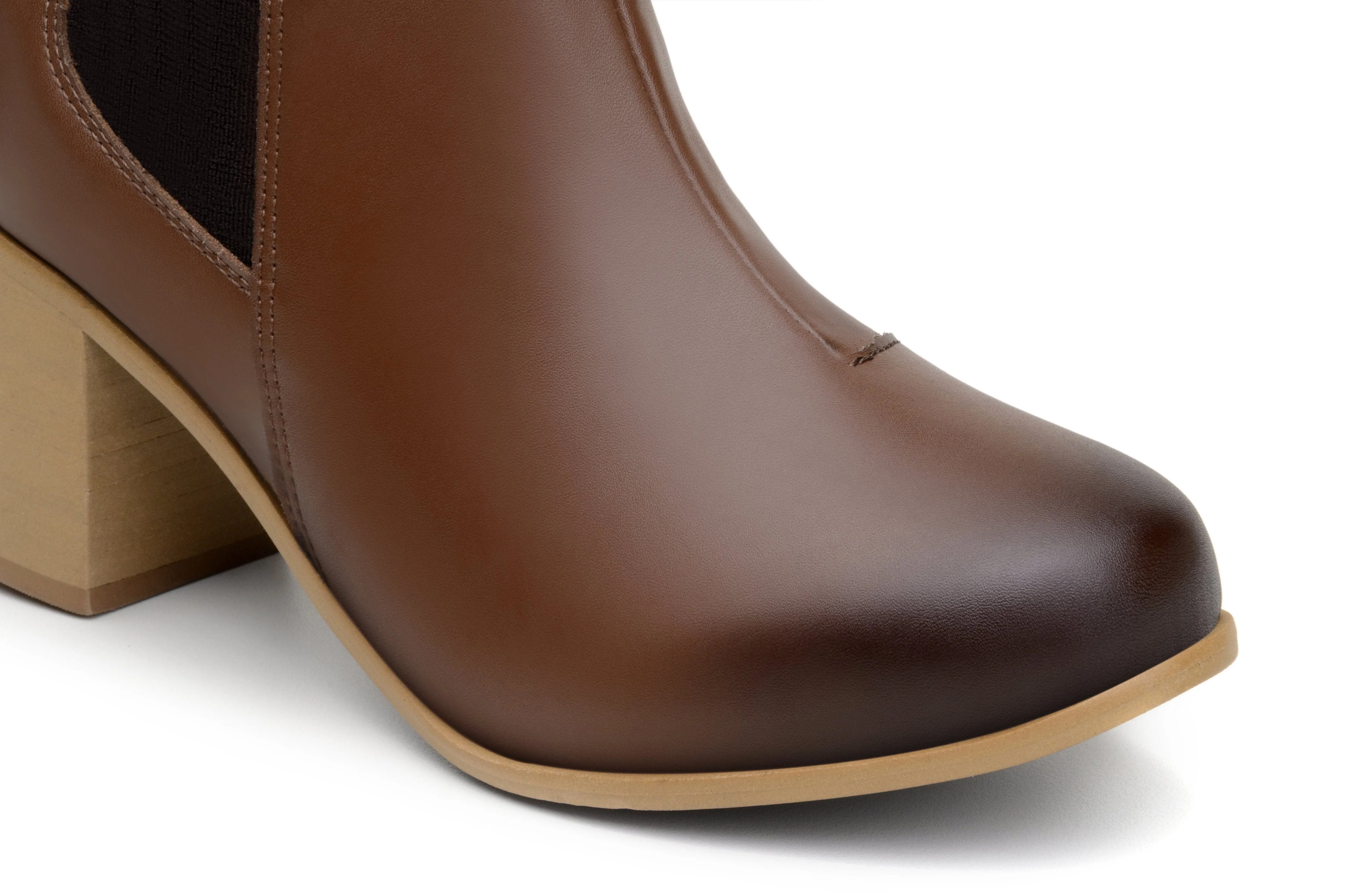 Grippy Outsole Daily Walks 'Sinead' vegan leather chelsea boot by Zette Shoes - cognac