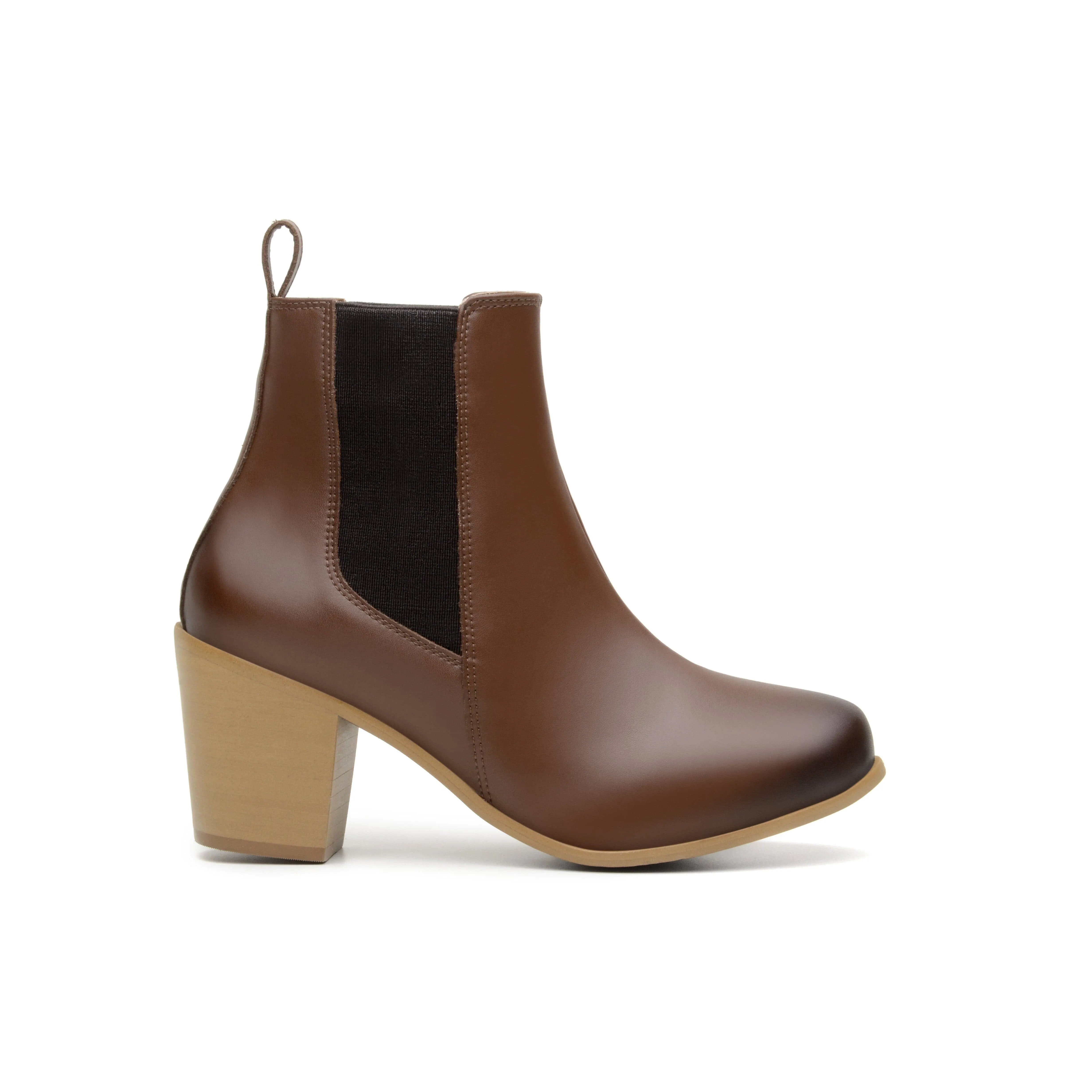 'Sinead' vegan leather chelsea boot by Zette Shoes - cognac All Day Use Seamless Comfort All Day Worker