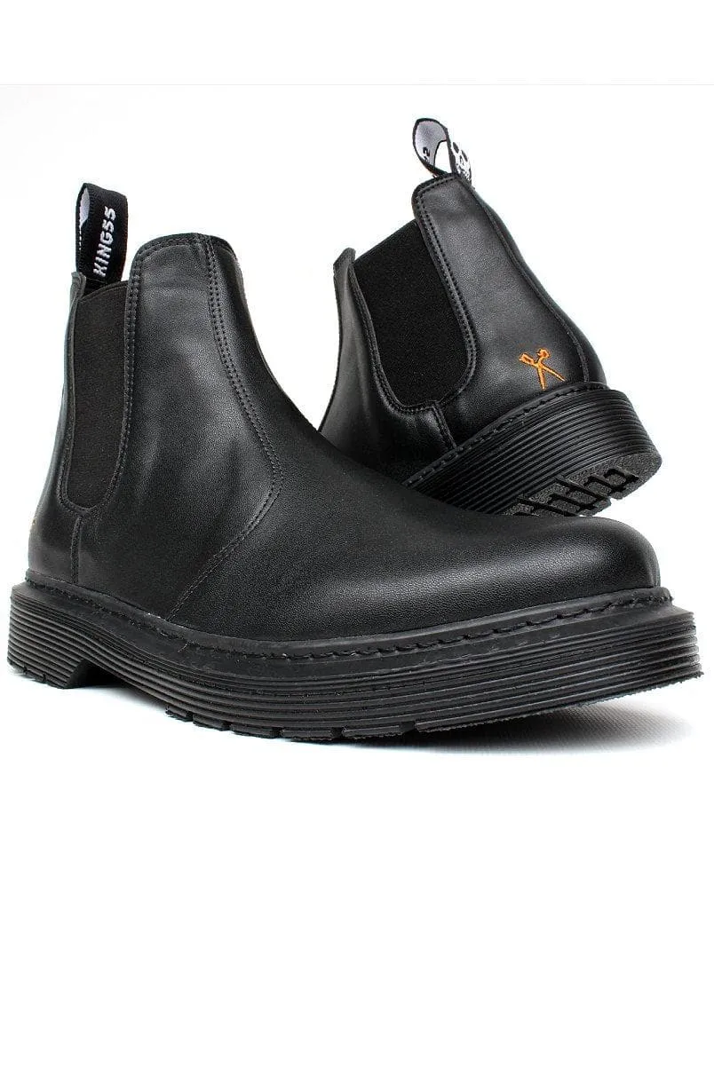 'Brick Lane' Vegan Chelsea Boot by King55 - Black Anti Odor Daily Walks