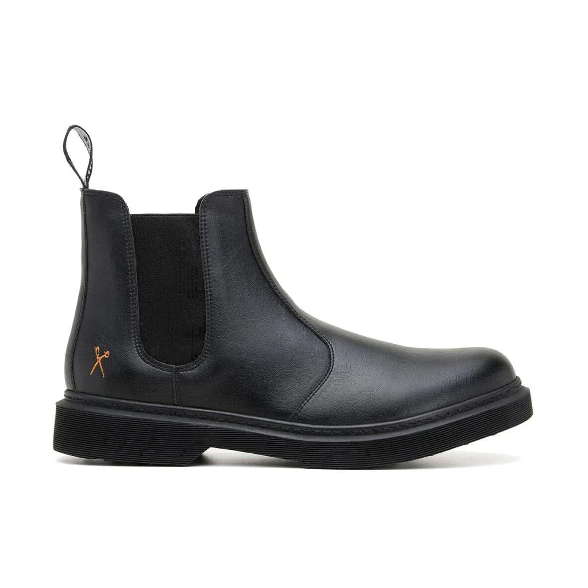 'Brick Lane' Vegan Chelsea Boot by King55 - Black Reinforced Seams Anti Slip