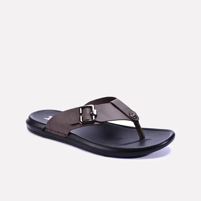 Trendy Durable Build Montgomery Brown Flip Flop Slides 0150875