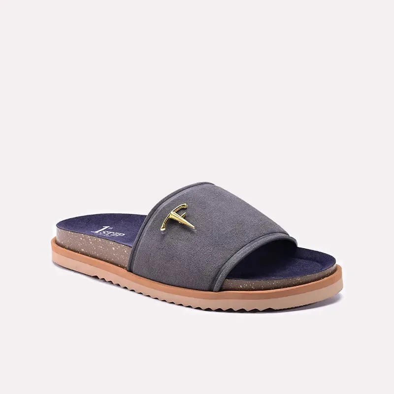 Gray Casual Slippers For Men 0151150 Fashionable Slides Beach Ready Fit