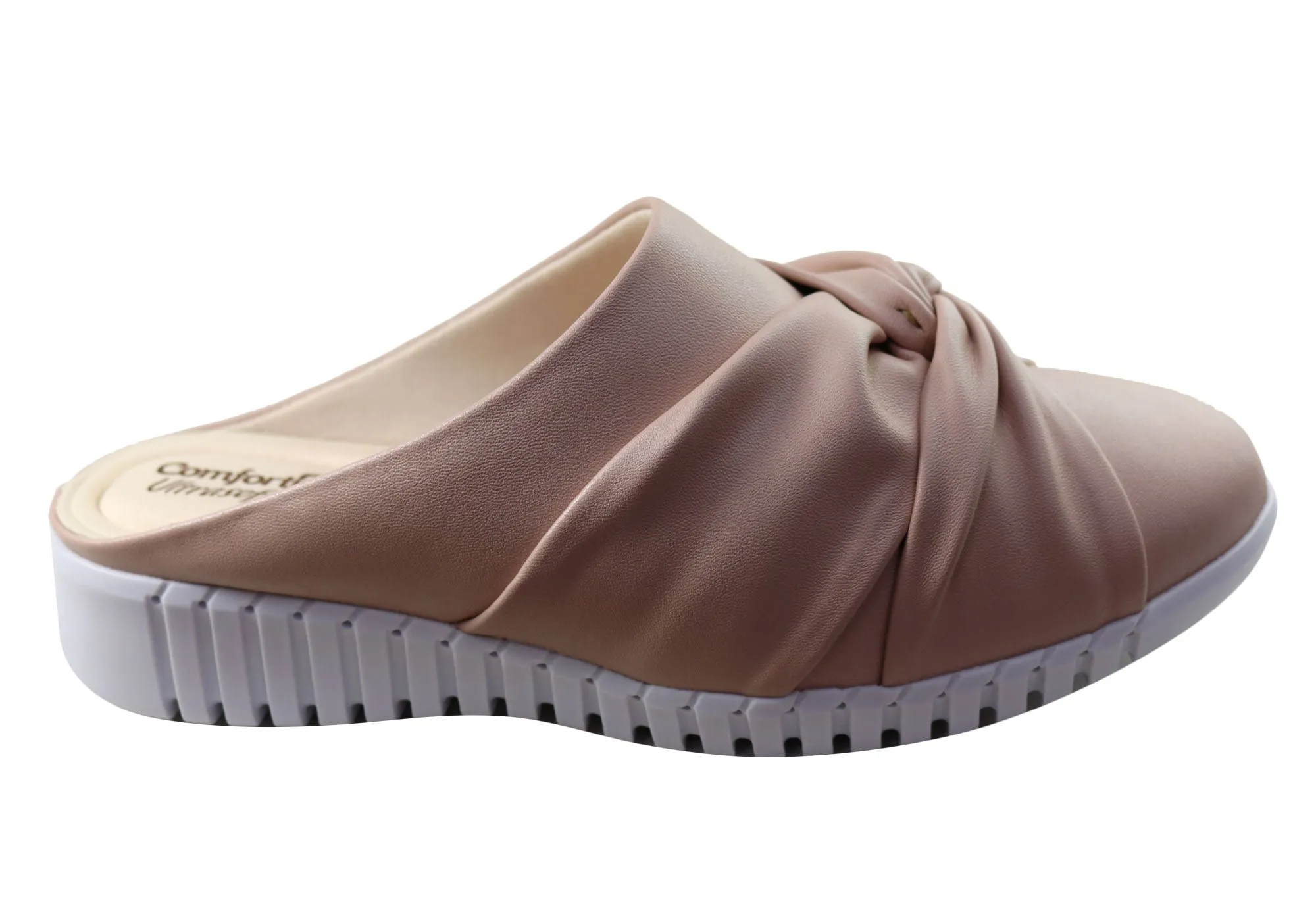 Comfortflex Mandy Womens Comfortable Closed Toe Open Back Mules Low Profile Weekend Trip
