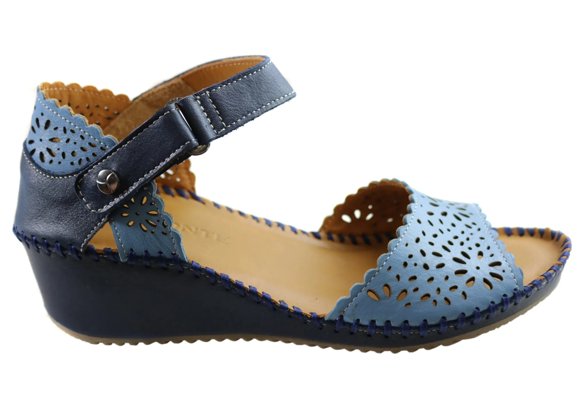 Chic Footwear for Summer Relaxed Summer Footwear Orizonte Franni Womens European Comfortable Leather Wedge Sandals