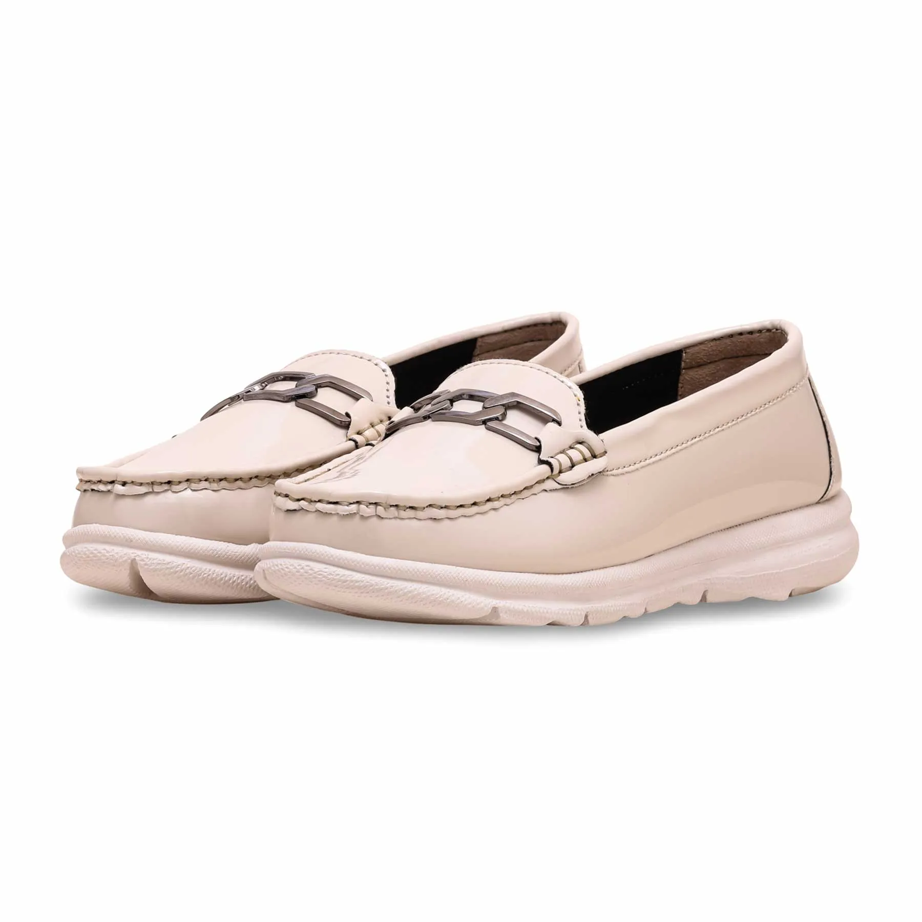 Beige Moccasin WN4426 Gel cushion Flat Style