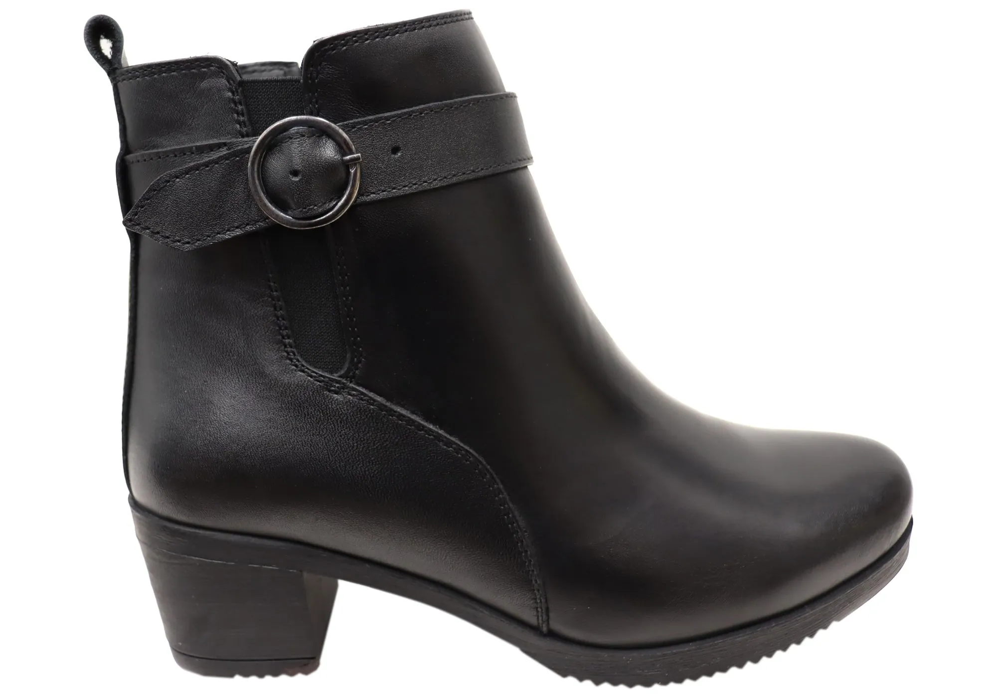 Orizonte Aquem Womens European Comfortable Leather Ankle Boots Travel Friendly