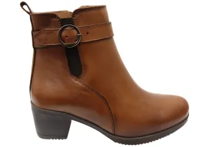 Holiday Feel Orizonte Aquem Womens European Comfortable Leather Ankle Boots