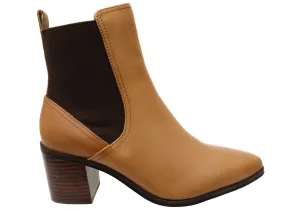Anti   Fatigue Easy Pairing Hush Puppies Vala Womens Comfortable Leather Mid Heel Ankle Boots