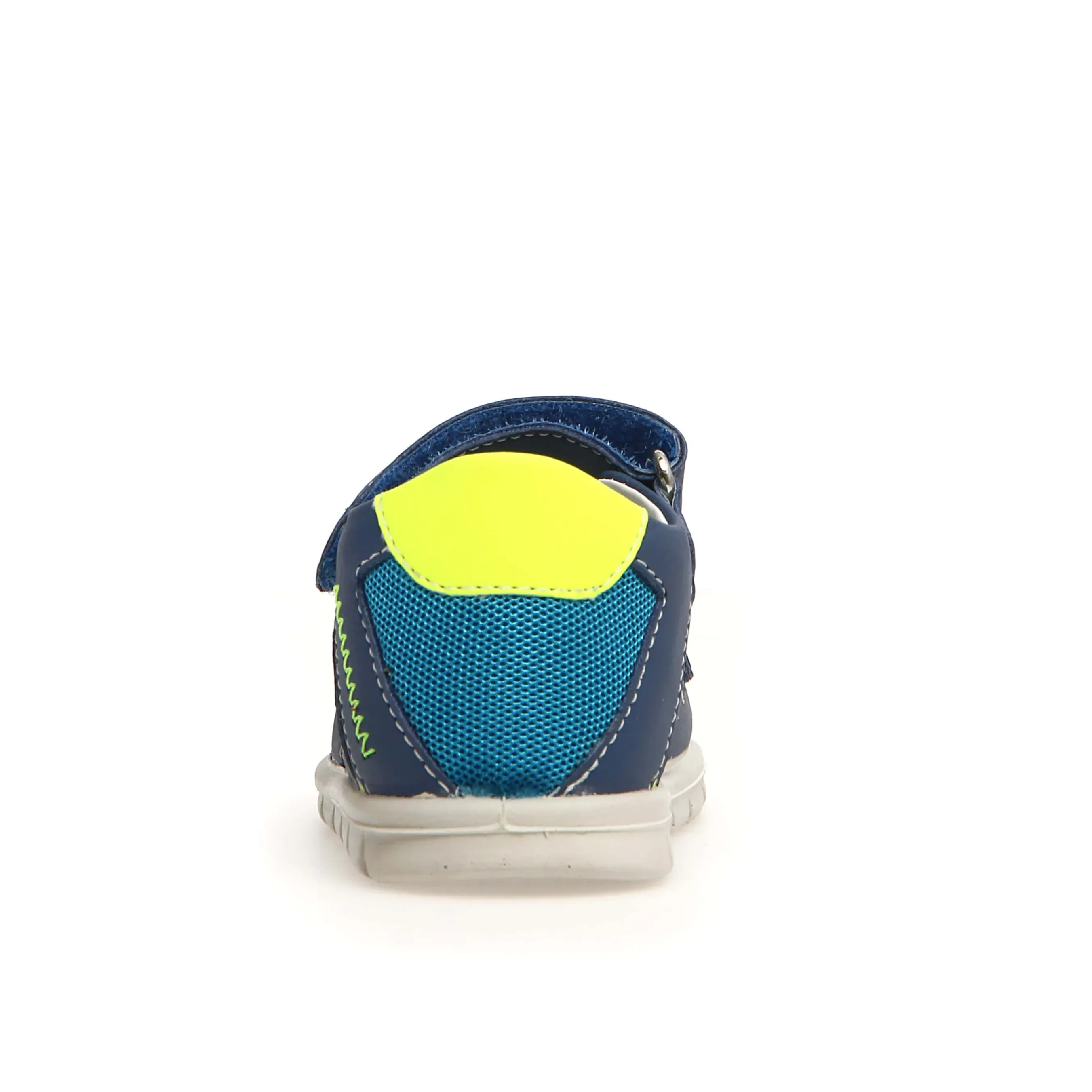 hook and loop closure Falcotto Glimmery Boy's and Girl's Sandals - Azure/Yellow Fluo