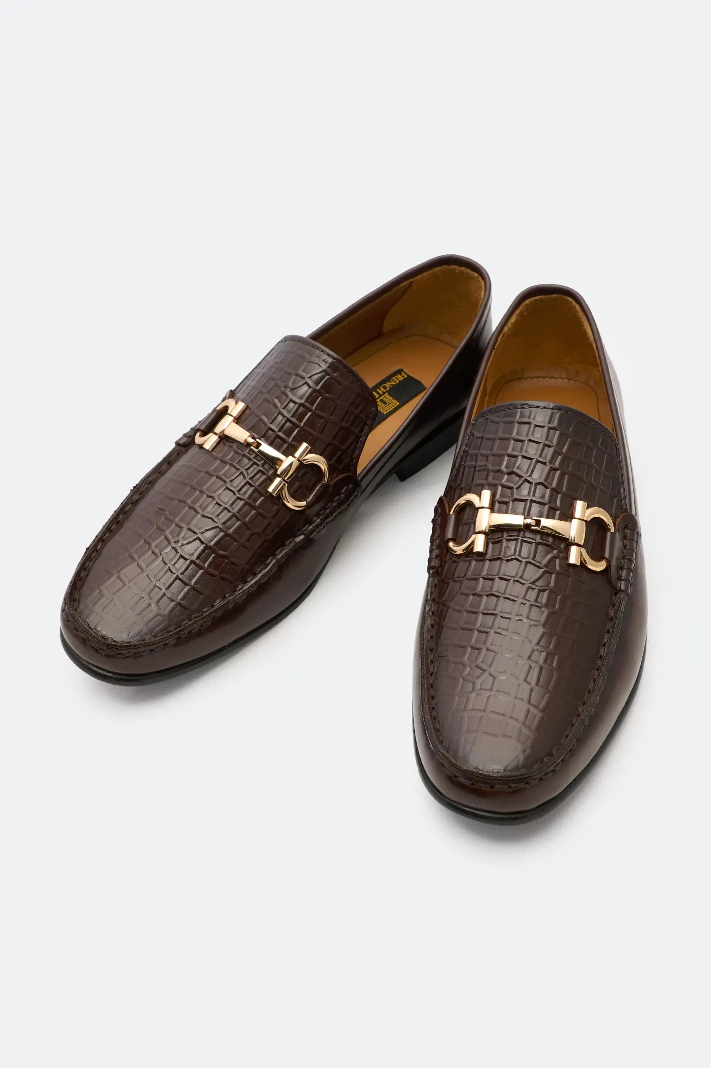 Patent Finish Premium Footwear Brown Formal Moccasins Shoes
