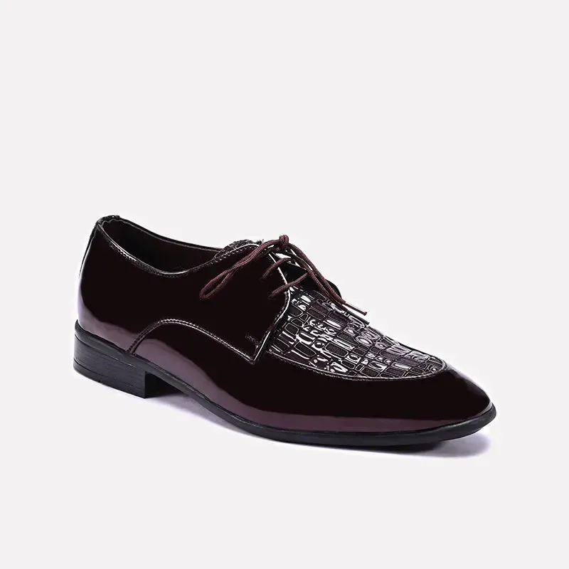 Tyndale Glossy Maroon Derby Shoes 0111302 Firm Grip
