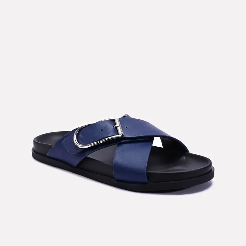 Blue Criss Cross Casual Slides 0151111 Quick Sandal Step
