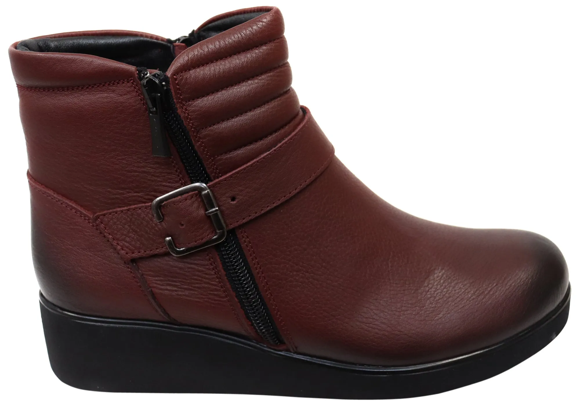 Orizonte Linger Womens European Comfortable Leather Ankle Boots Everyday Protection