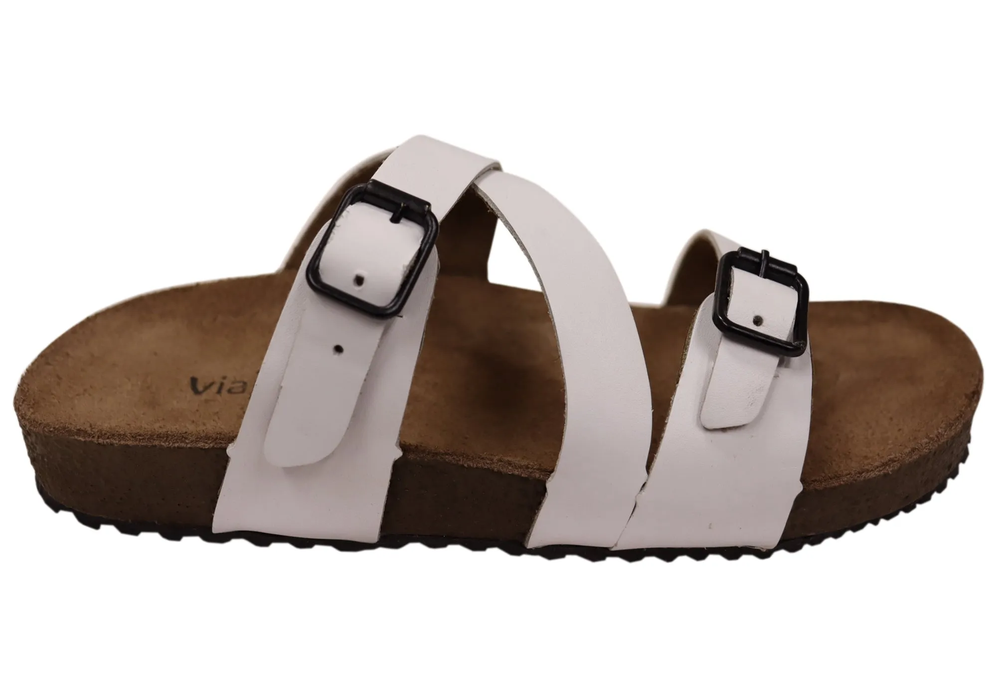Relaxed Footwear for Summer Summer Open Toe Shoes Via Paula Carly Womens Leather Comfort Slides Sandals Made in Brazil