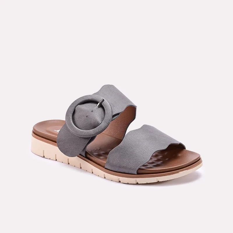 Strong Stitching Gray Comfy Casual Slides 0413220