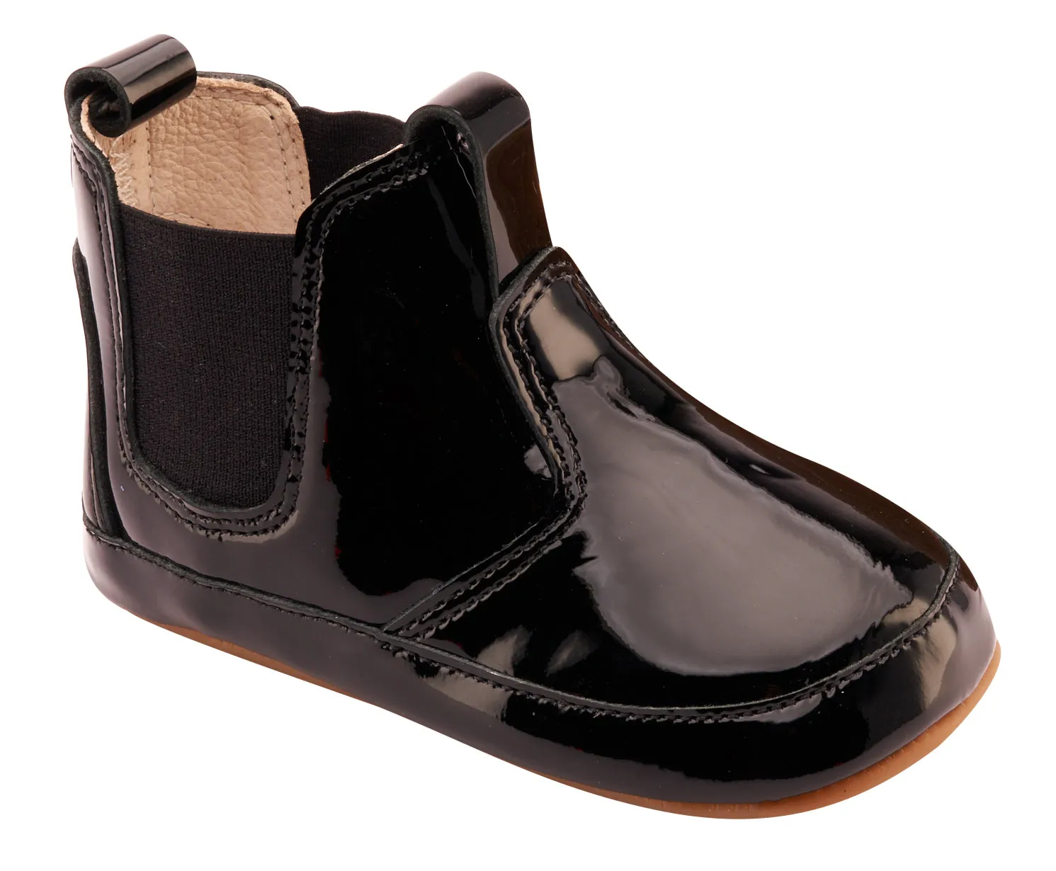 Old Soles Boy's & Girl's 188R Bambini Local Boots/Dress Shoes - Black Patent / Black All-Purpose Protective Finish All Day Worker