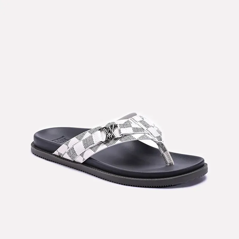 White Comfy Flip Flops Mens 0151126 Adjustable Open Toe Design