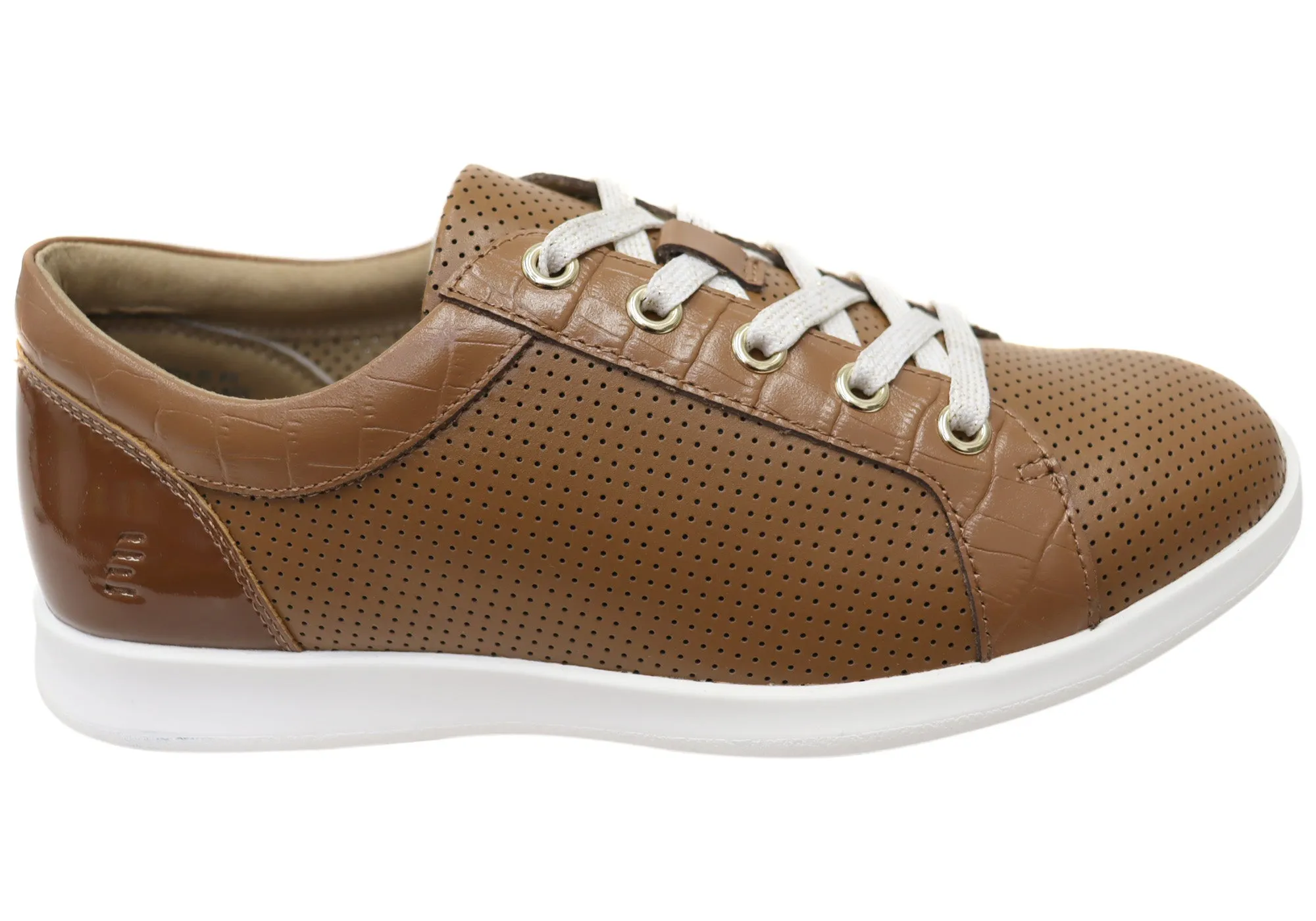Anti Bacterial Work Life Homyped Carrie Lace Womens Comfortable Leather Casual Shoes