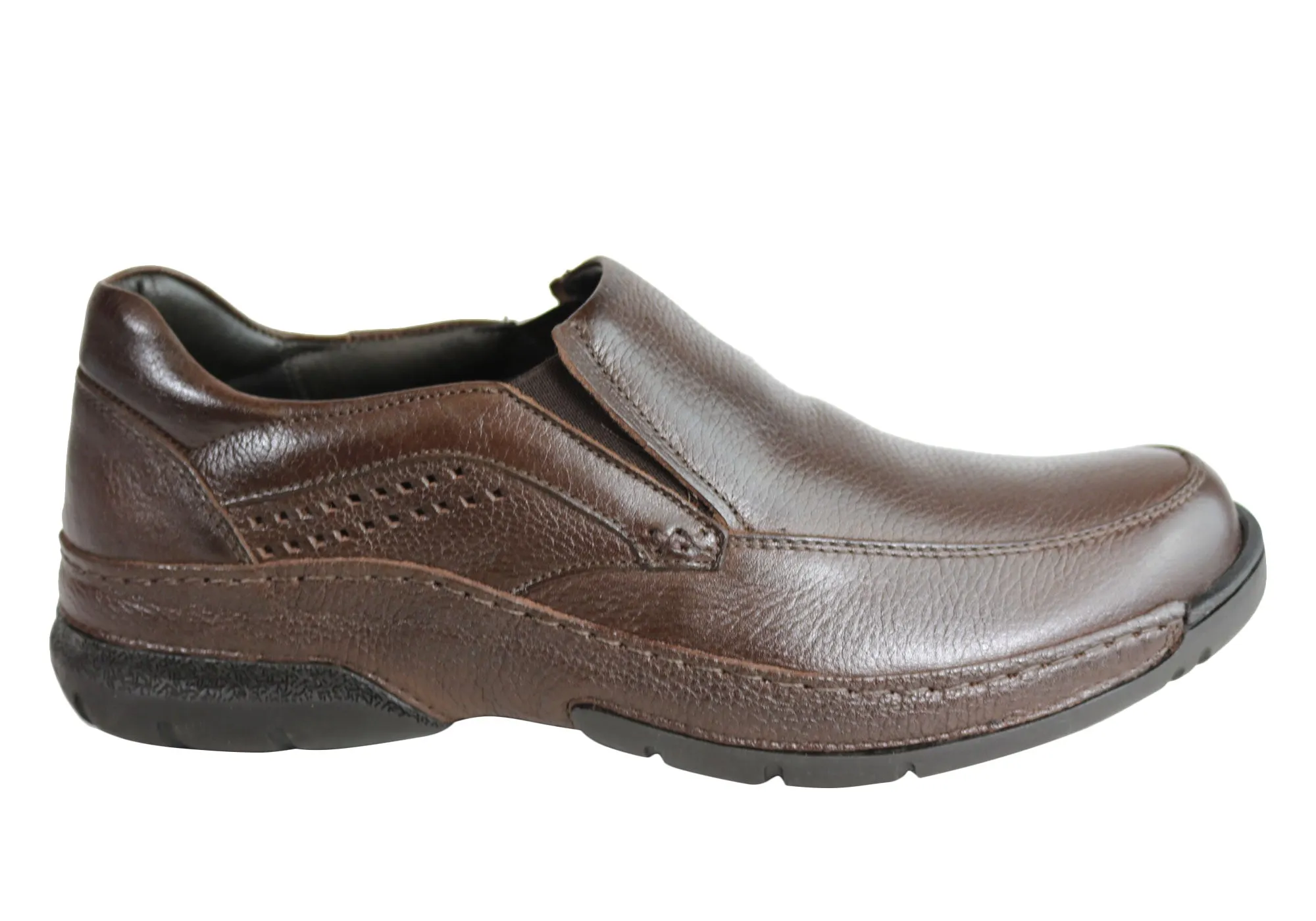 Savelli League Mens Comfort Leather Slip On Shoes Made In Brazil Clean Silhouette