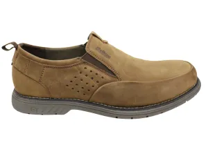 Slatters Malibu Brumby Mens Comfortable Leather Slip On Shoes Clean Surface Neutral Fit