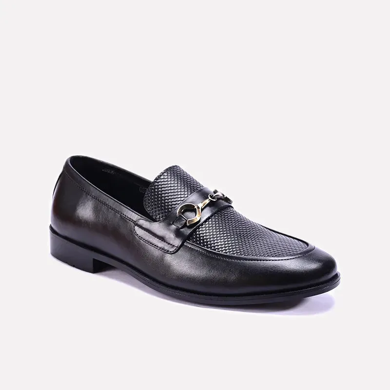 Flexible Daywear No Pain Pembroke Black Formal Horsebit Loafers 0111282