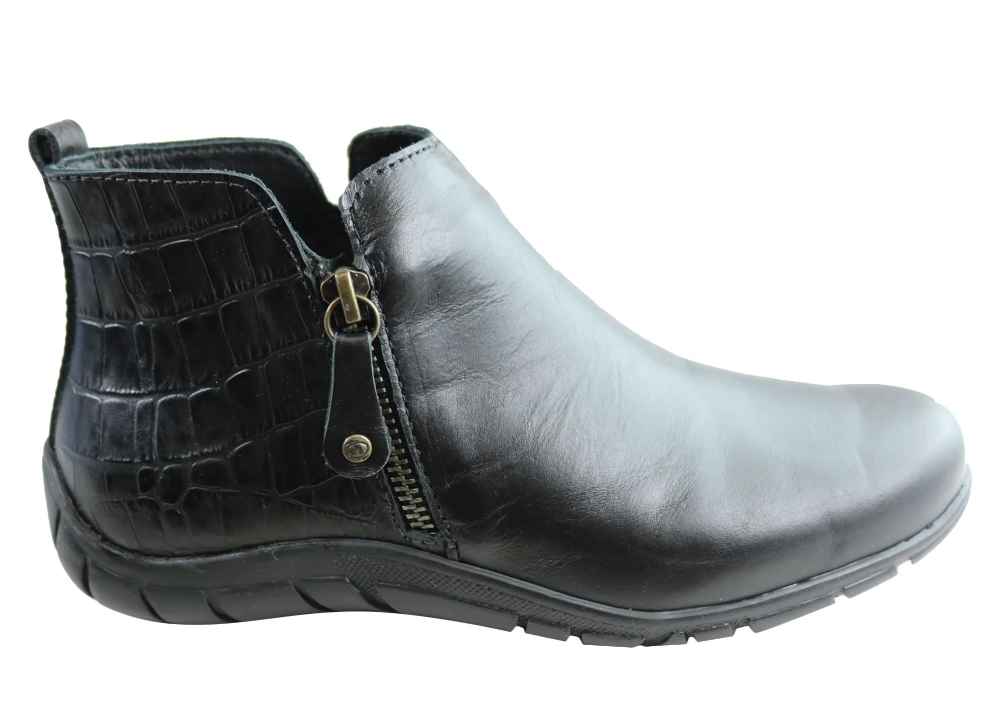 Festival Ground Travel Ready Andacco Central Womens Leather Comfortable Ankle Boots Made In Brazil